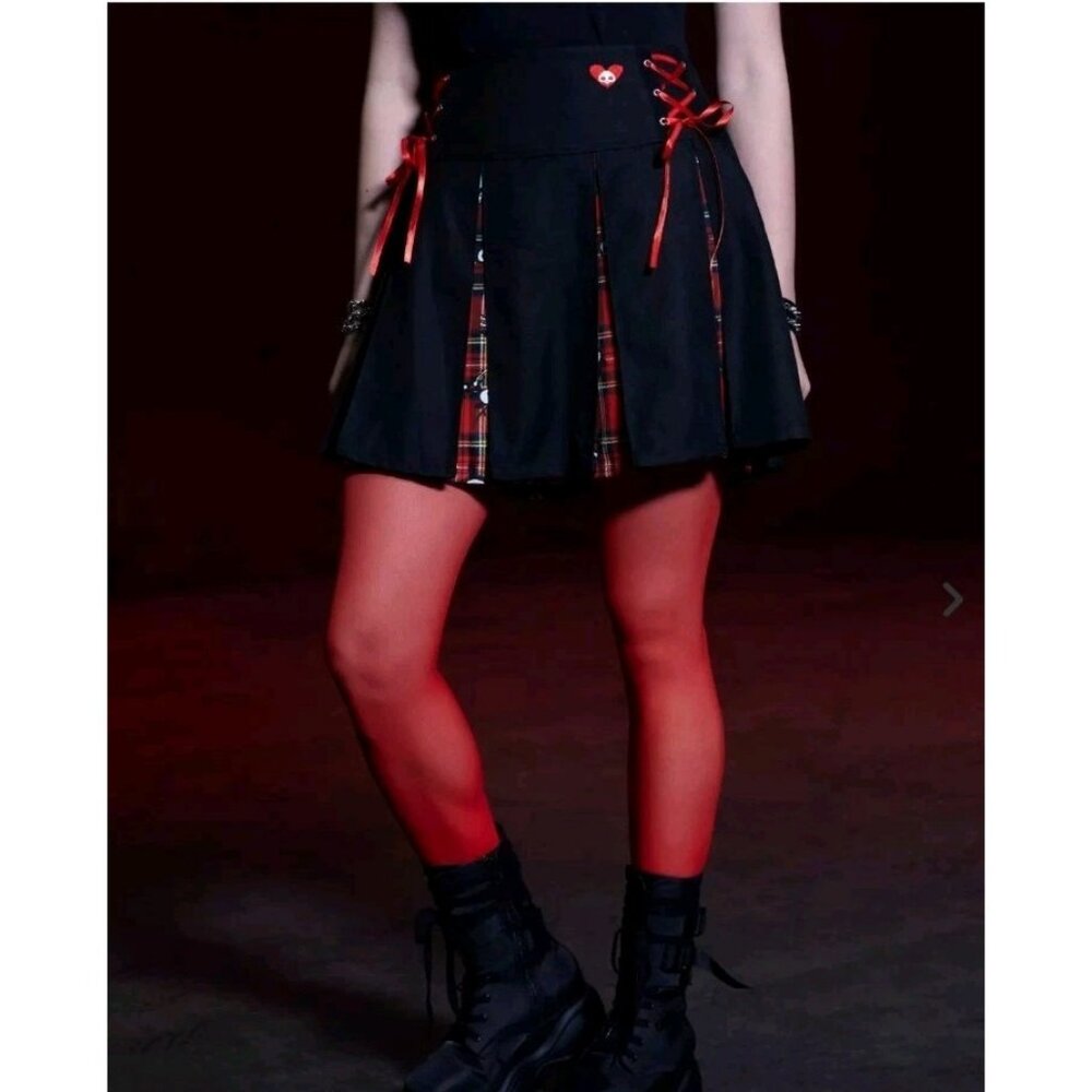 Skelanimals Plaid Contrast Pleated Skirt Hot Topic Size 2XL NEW WITH TAGS
